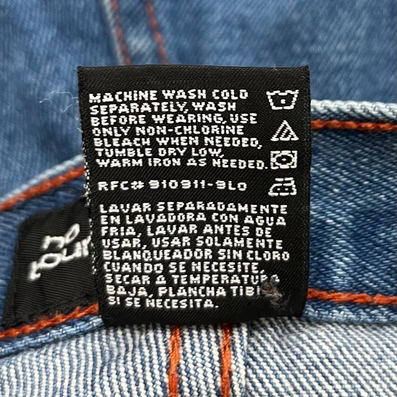 Vintage 90s Denim Shorts Cut Off Blue Red Heart Breaker Embroidered Size 13 - Picture 12 of 12